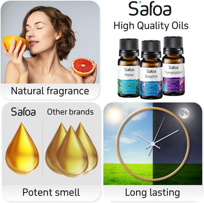 Top 6 Essential Oils Blends Set for Diffusers - Aromatherapy Oils Scents for Home & Office, Perfect for Tension Relief, Relaxation, Breath and Good Dreams Mood Boost Wellness Essential Oil Kit for SPA