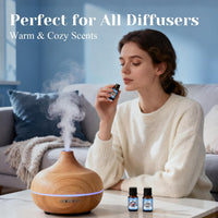 Winter Essential Oils Set, Premium Holiday Fragrance Oil for Diffusers, Scents for Candle & Soap Making,Hot Cocoa, Frosted Fir, Cashmere & Snowflakes and Sleigh Ride More 10x5ml,Aromatherapy Oils