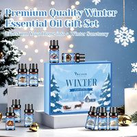 Winter Essential Oils Set, Premium Holiday Fragrance Oil for Diffusers, Scents for Candle & Soap Making,Hot Cocoa, Frosted Fir, Cashmere & Snowflakes and Sleigh Ride More 10x5ml,Aromatherapy Oils